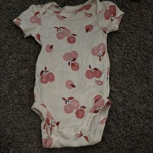 Carter's Pink and White Apple Print Bodysuit